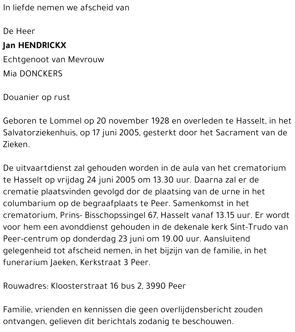 Jan Hendrickx
