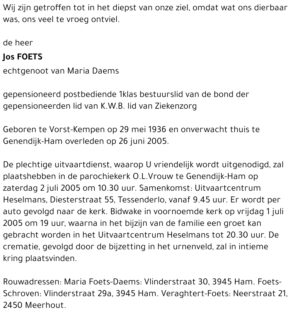 Jos Foets
