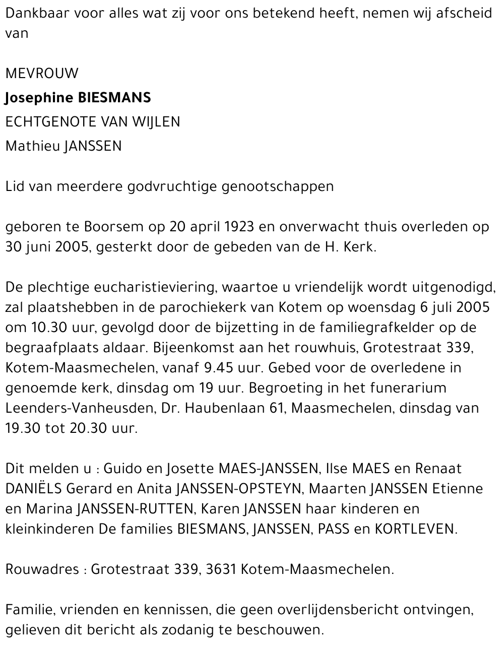 Josephine Biesmans