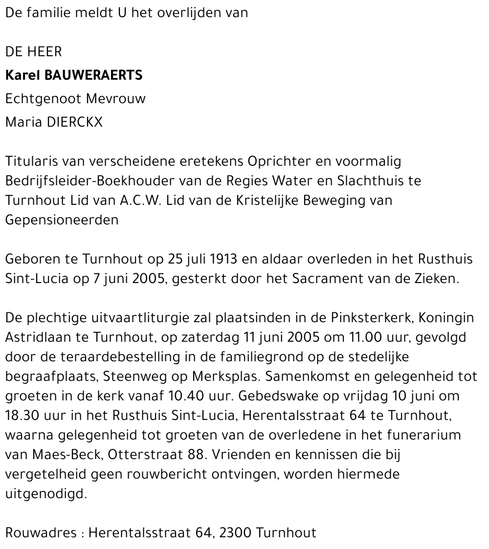 Karel BAUWERAERTS
