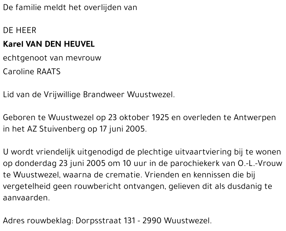 Karel Van Den Heuvel