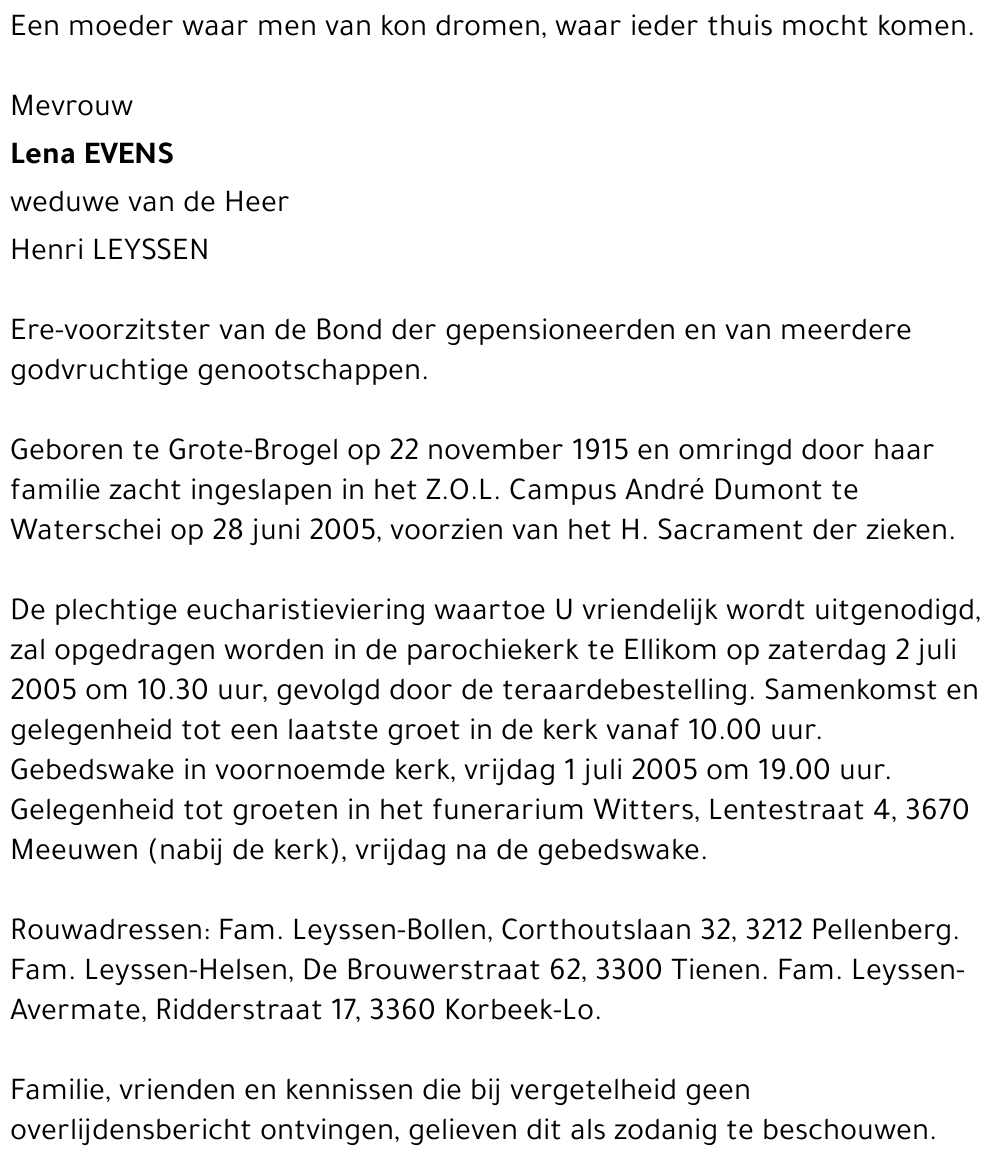 Lena EVENS