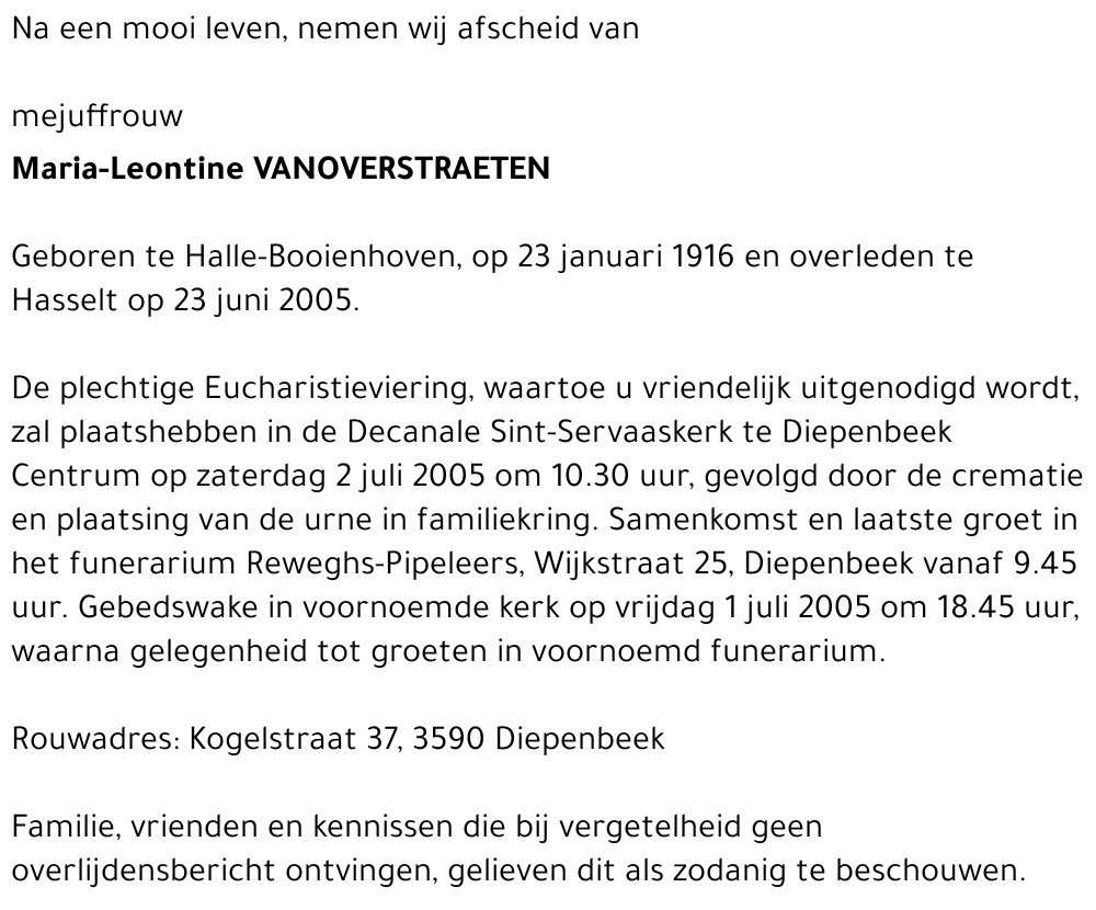 Maria-Leontine Vanoverstraeten