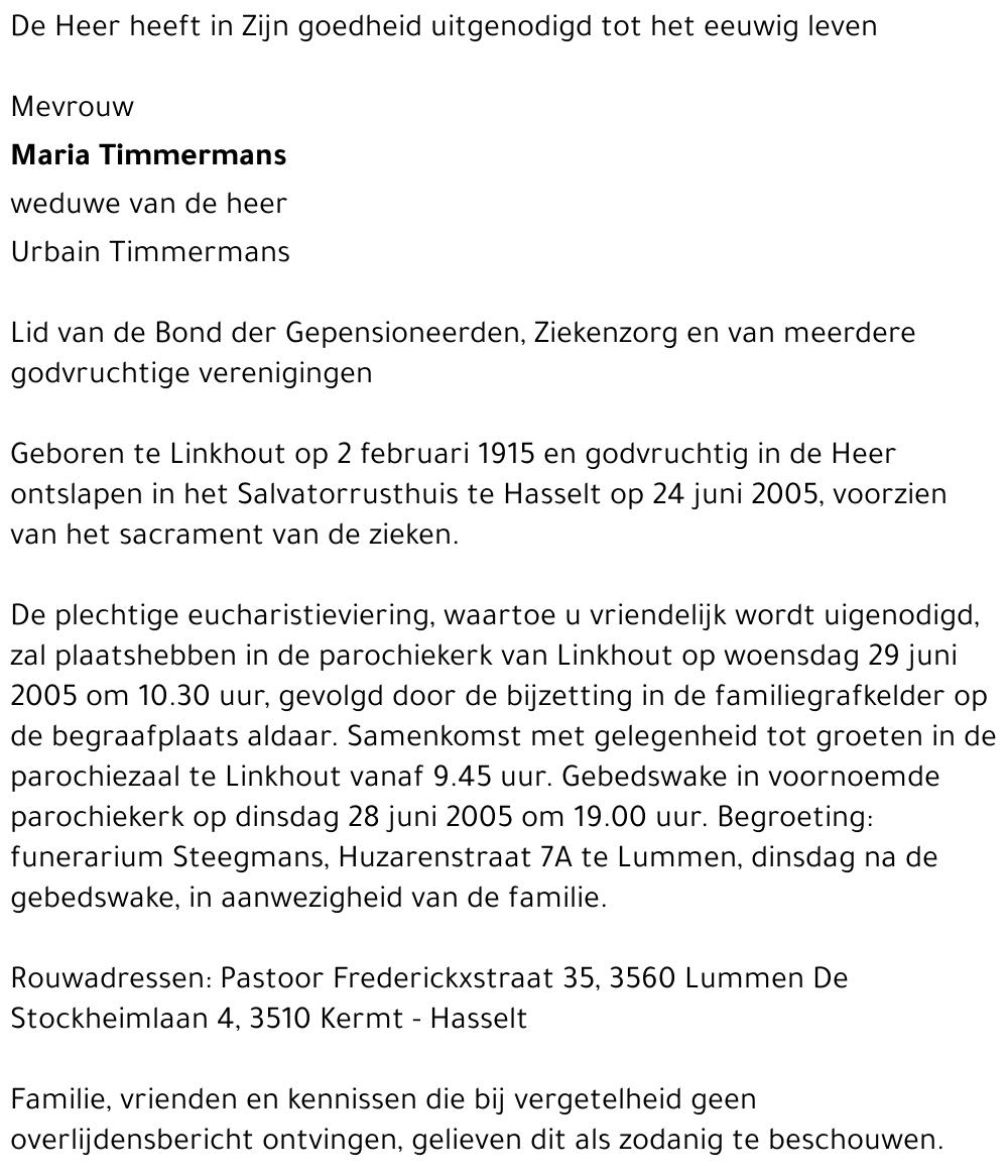 Maria Timmermans