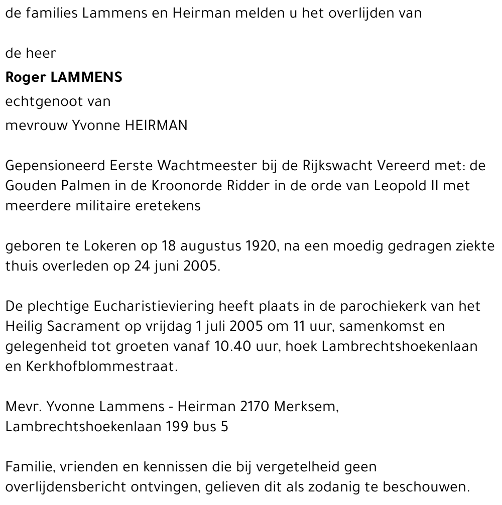 ROGER LAMMENS