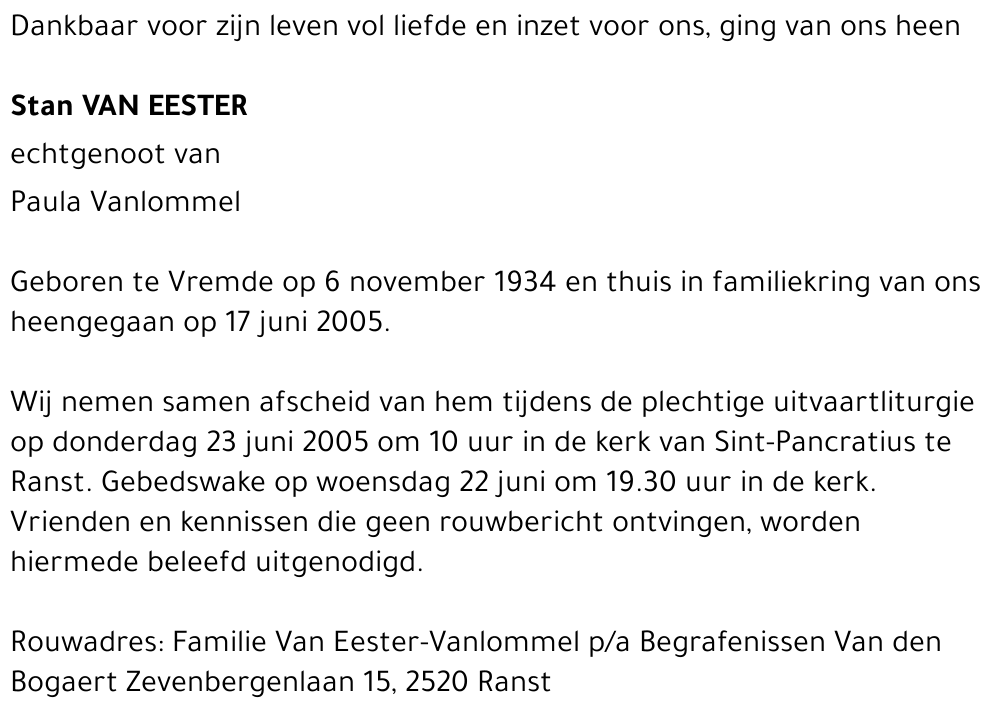 Stan Van Eester