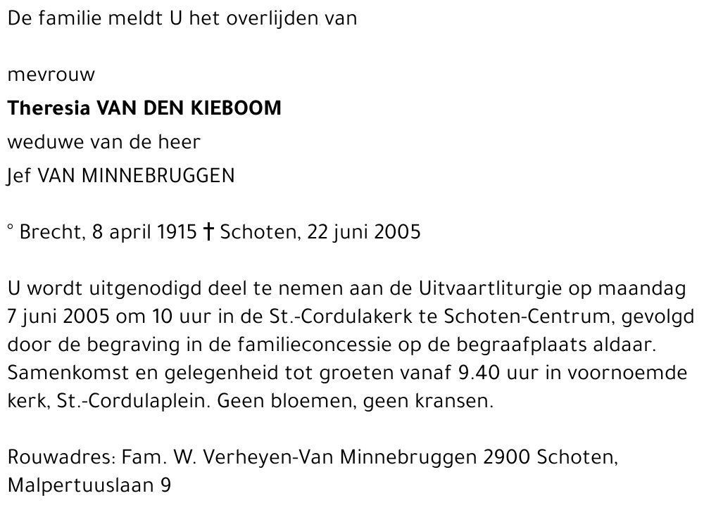 Theresia Van Den Kieboom