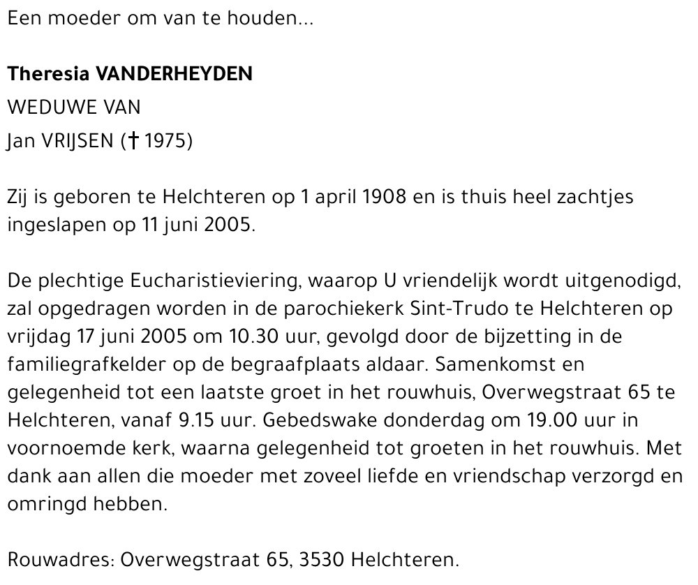 Theresia Vanderheyden