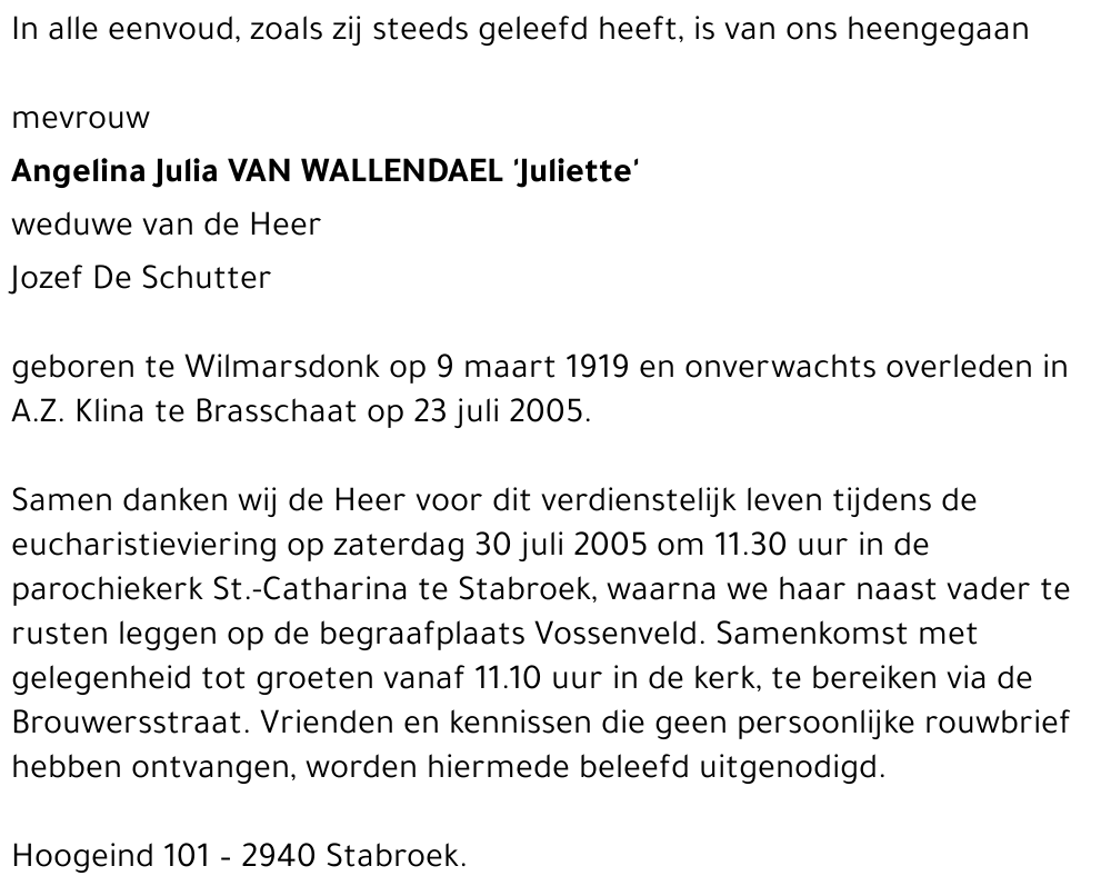 Angelina Julia Van Wallendael