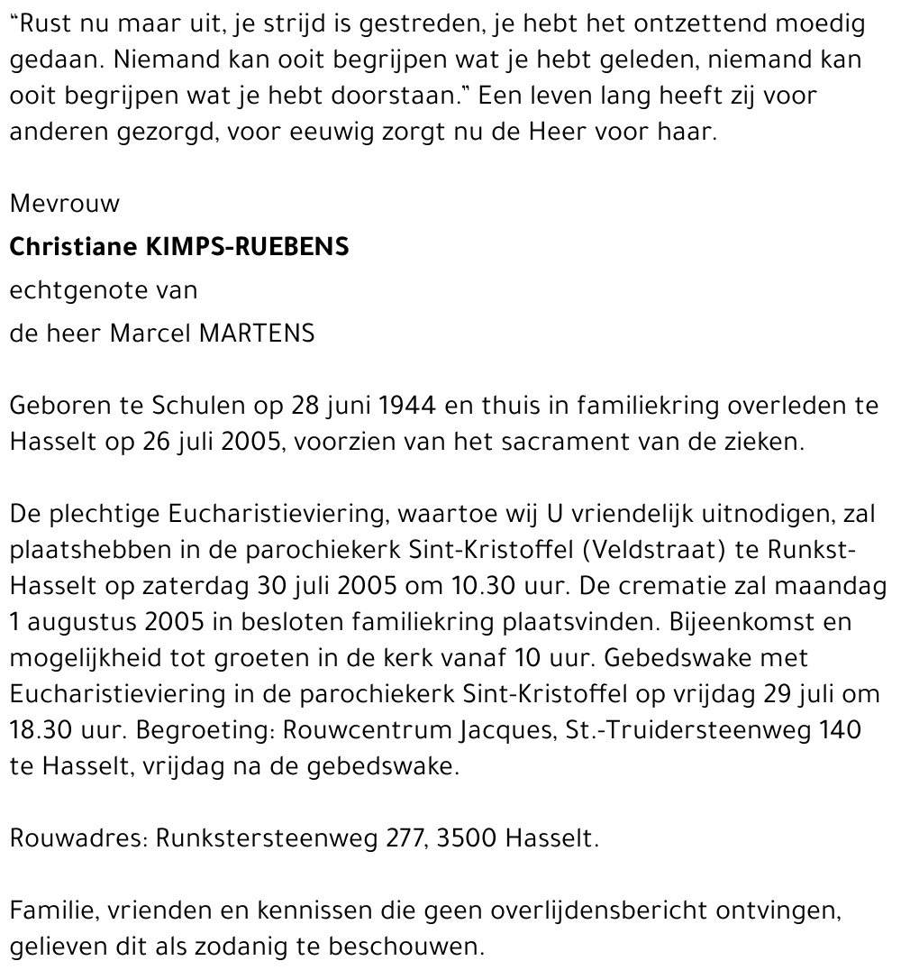 Christiane Kimps-Ruebens