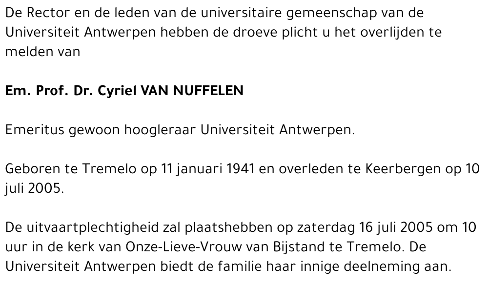 CYRIEL VAN NUFFELEN