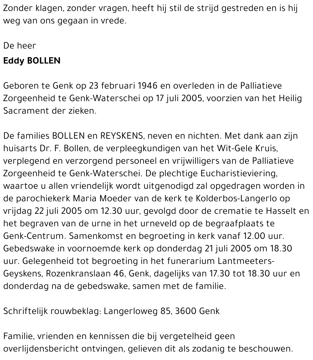 Eddy BOLLEN