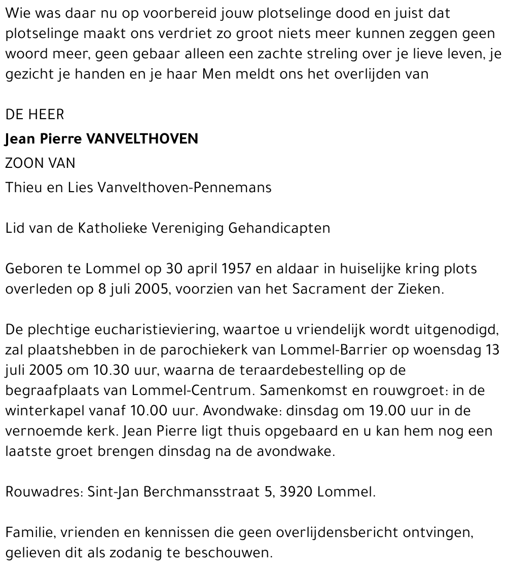 Jean Pierre Vanvelthoven