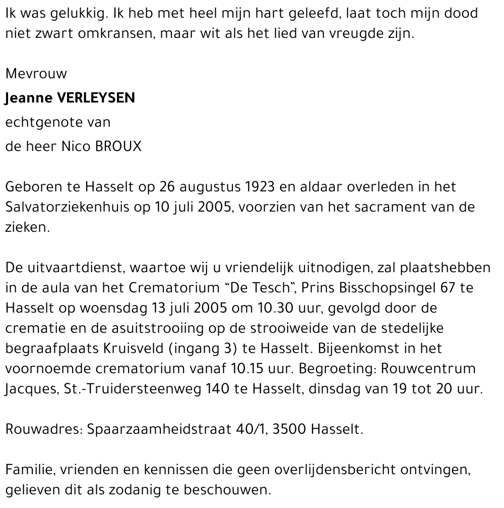 Jeanne Verleysen