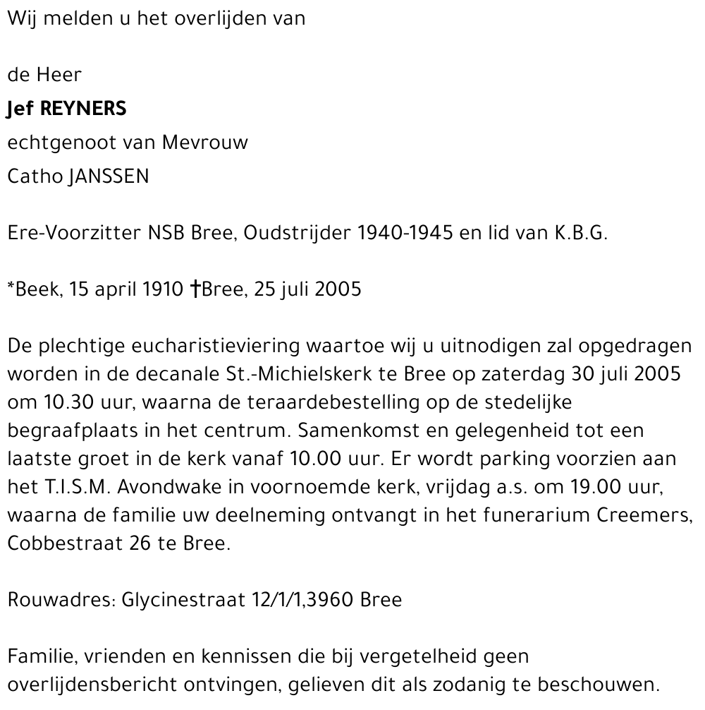 Jef REYNERS