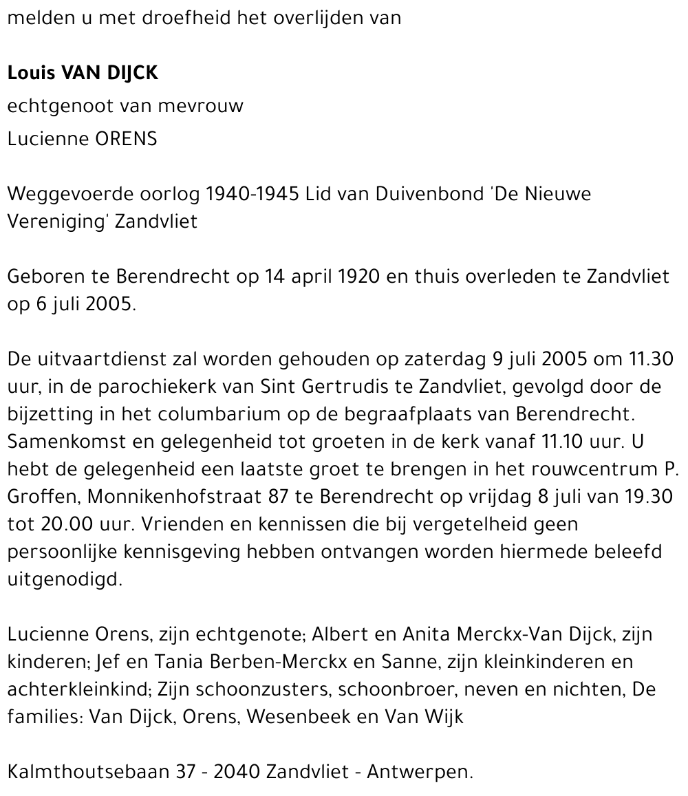 LOUIS VAN DIJCK
