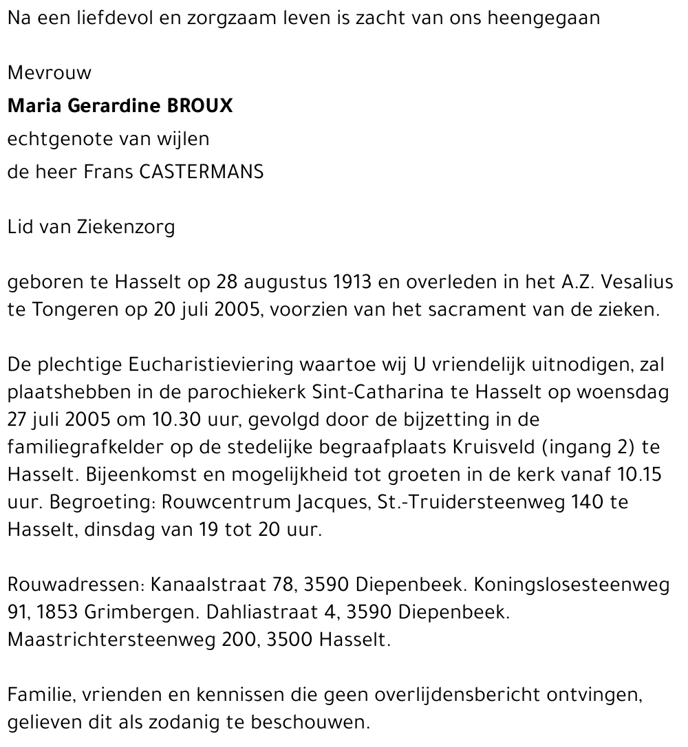 Maria Gerardine Broux