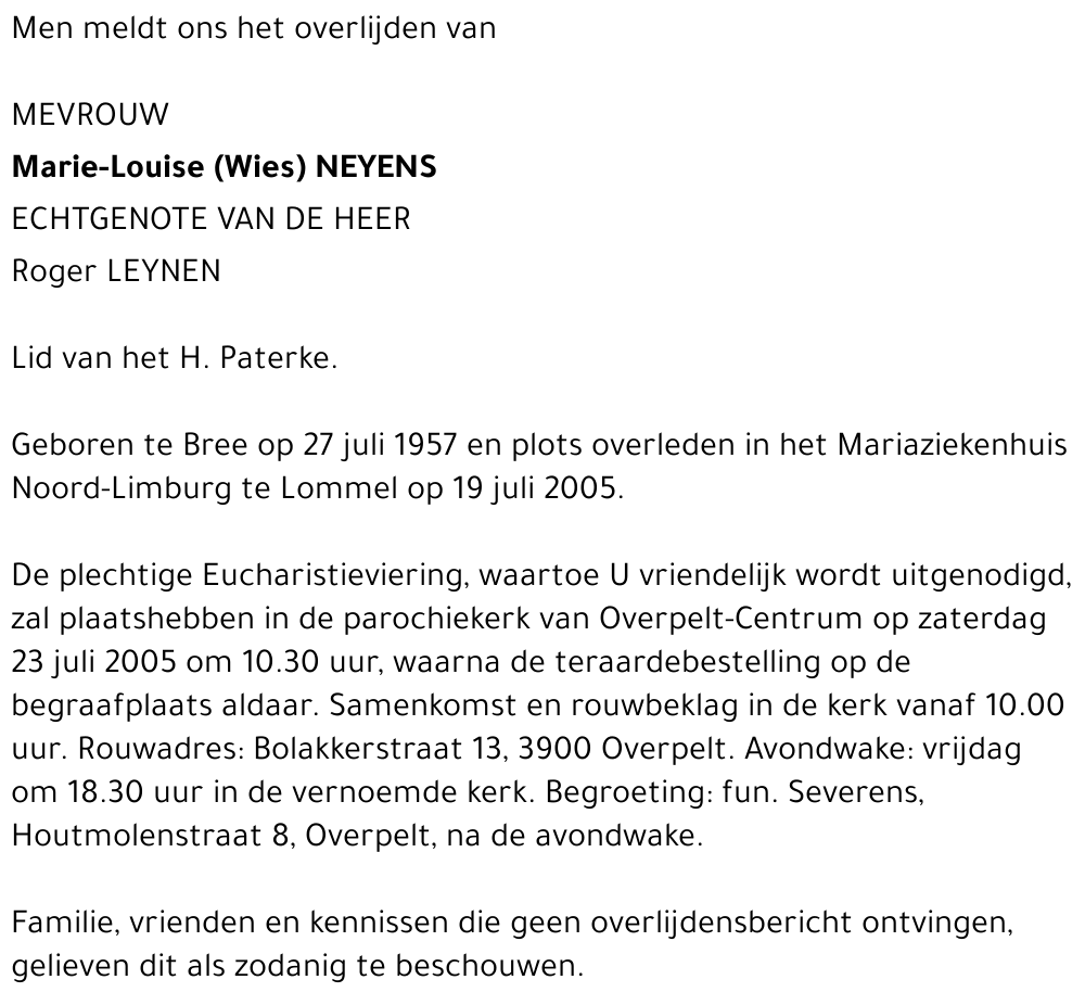 Marie-Louise (Wies) Neyens