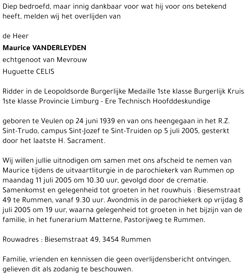 Maurice Vanderleyden