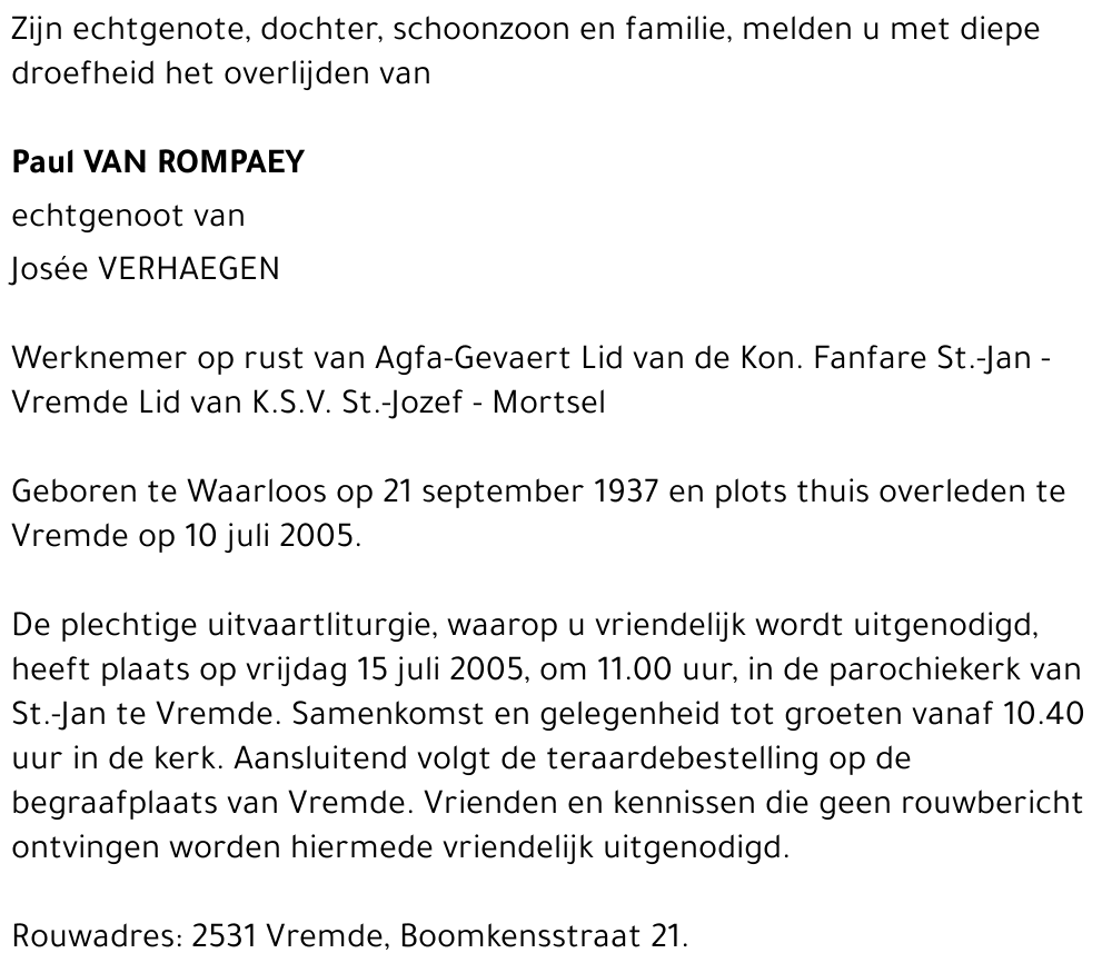 PAUL VAN ROMPAEY