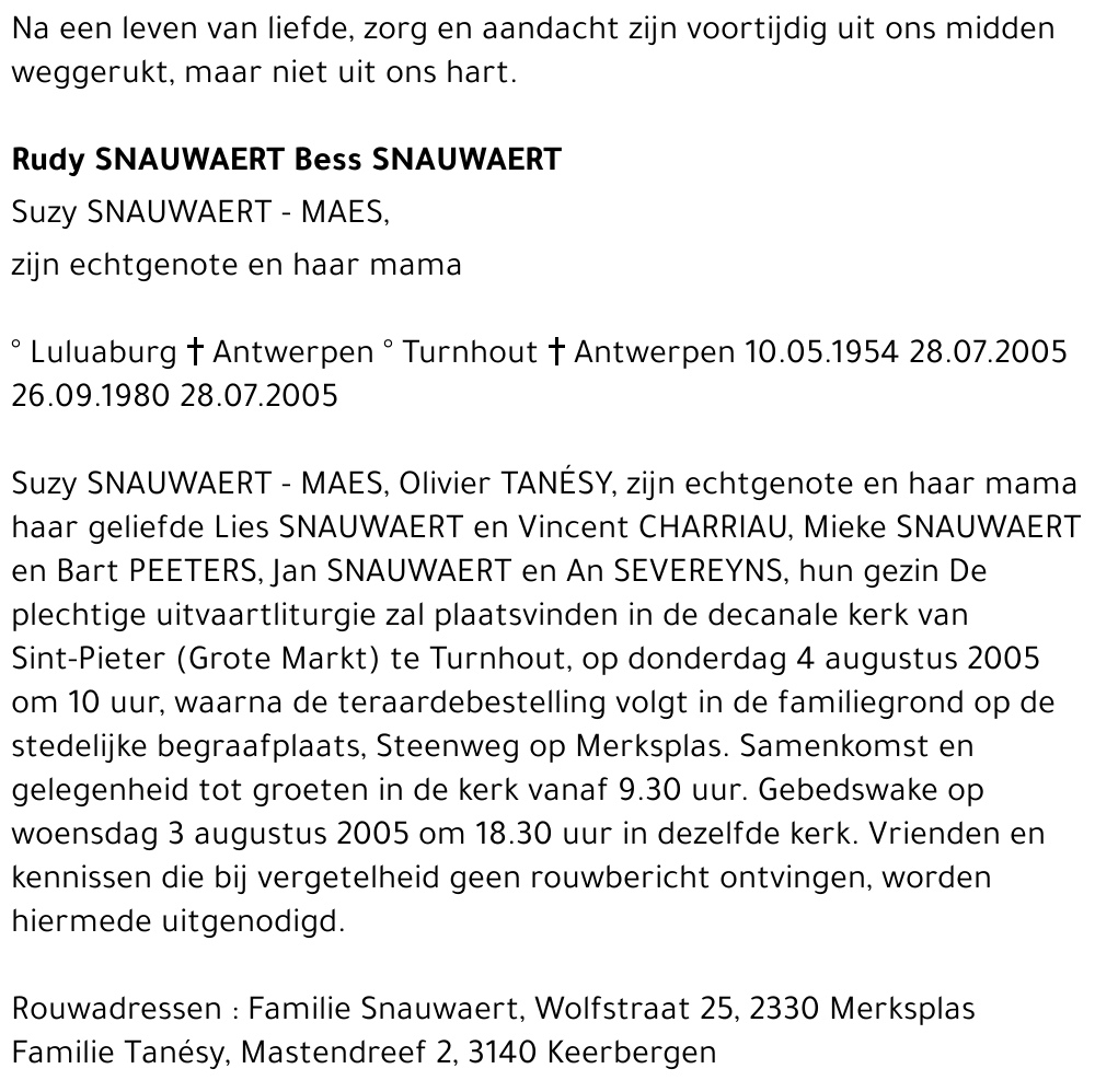 Rudy en Bess SNAUWAERT