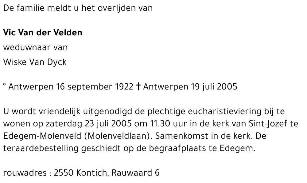 Victor VAN DER VELDEN