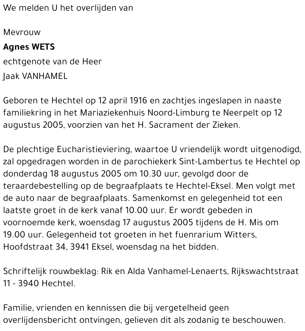 Agnes WETS