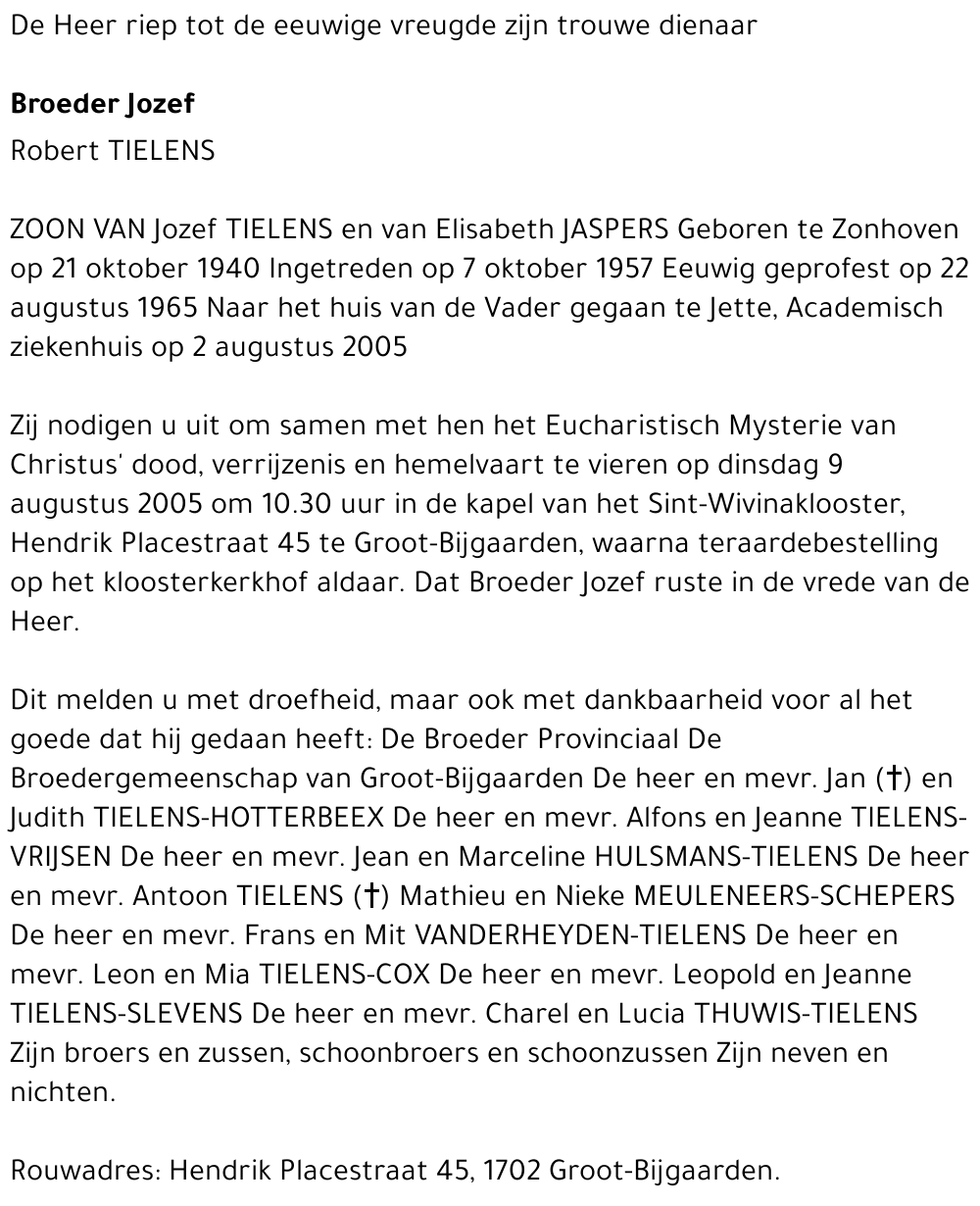 Broeder Jozef Robert Tielens