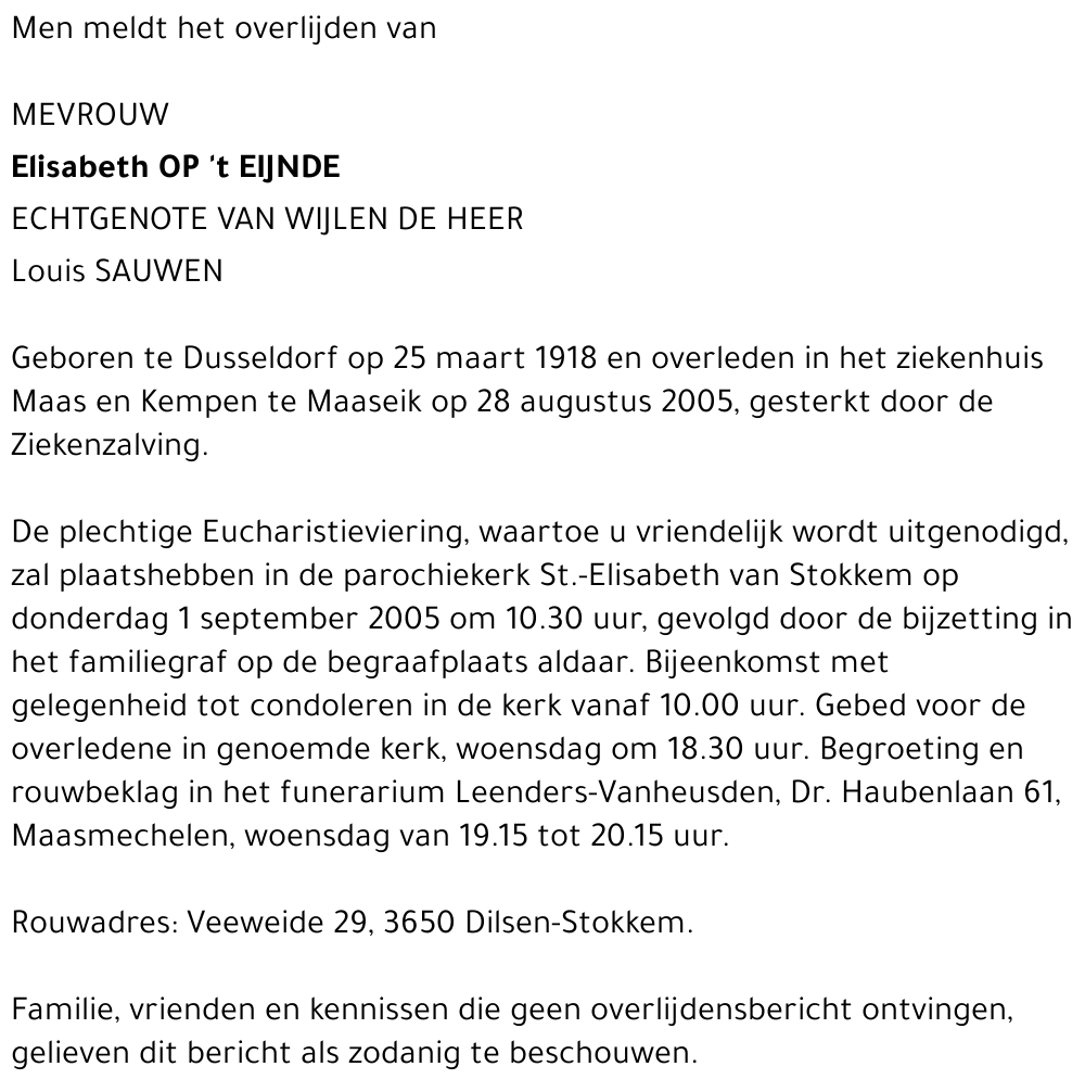 Elisabeth Op 't Eijnde