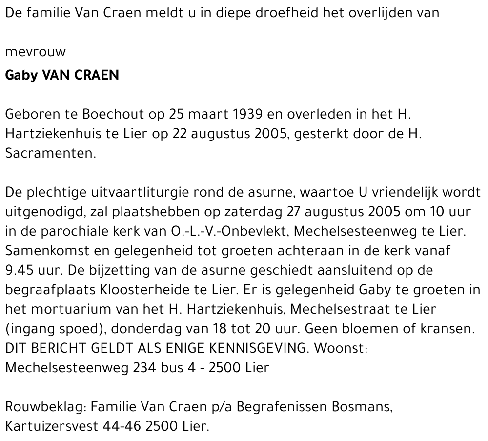 Gaby Van Craen