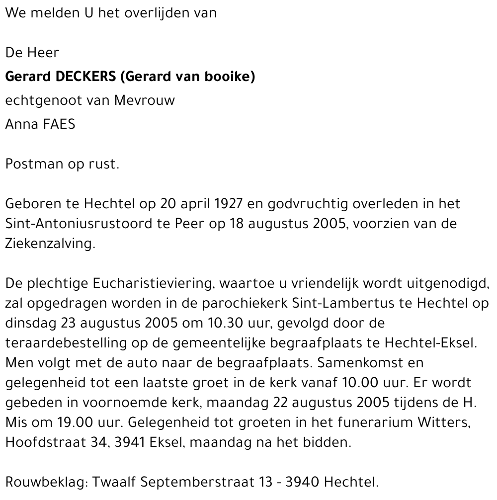 Gerard DECKERS
