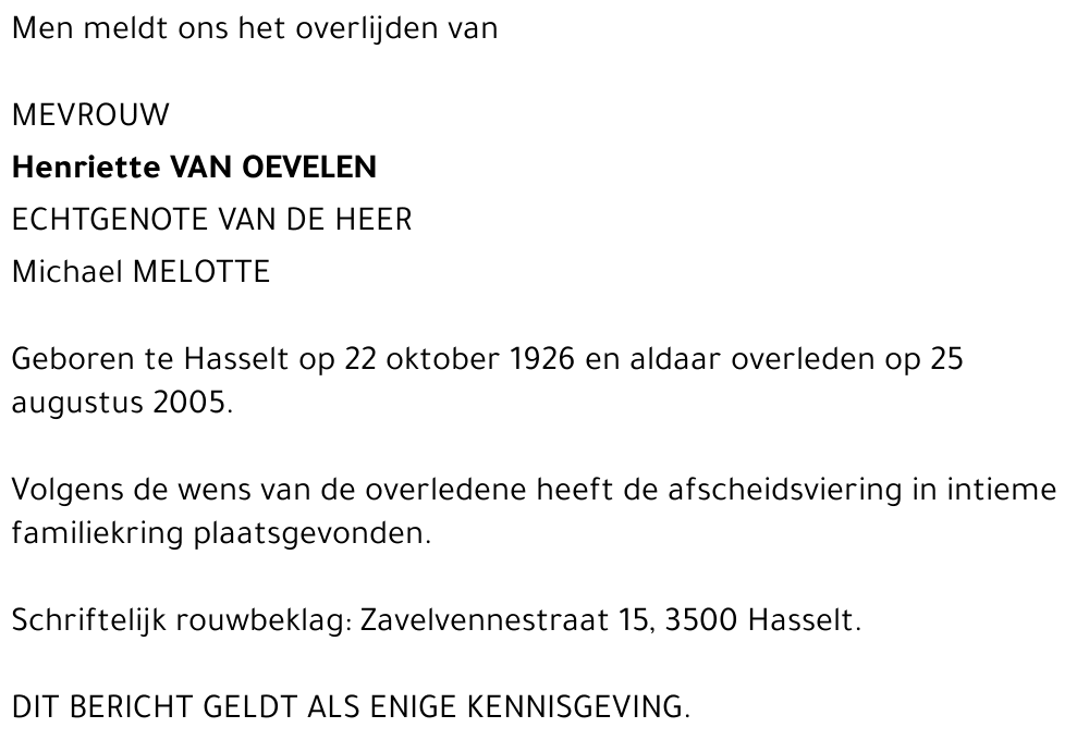 Henriette Van Oevelen