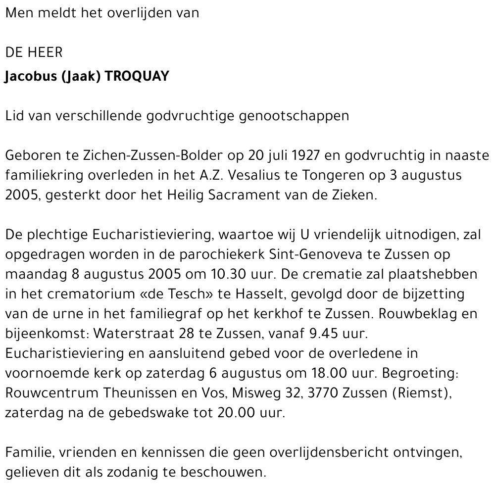 Jacobus (Jaak) Troquay