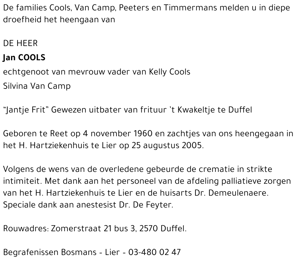 JAN COOLS