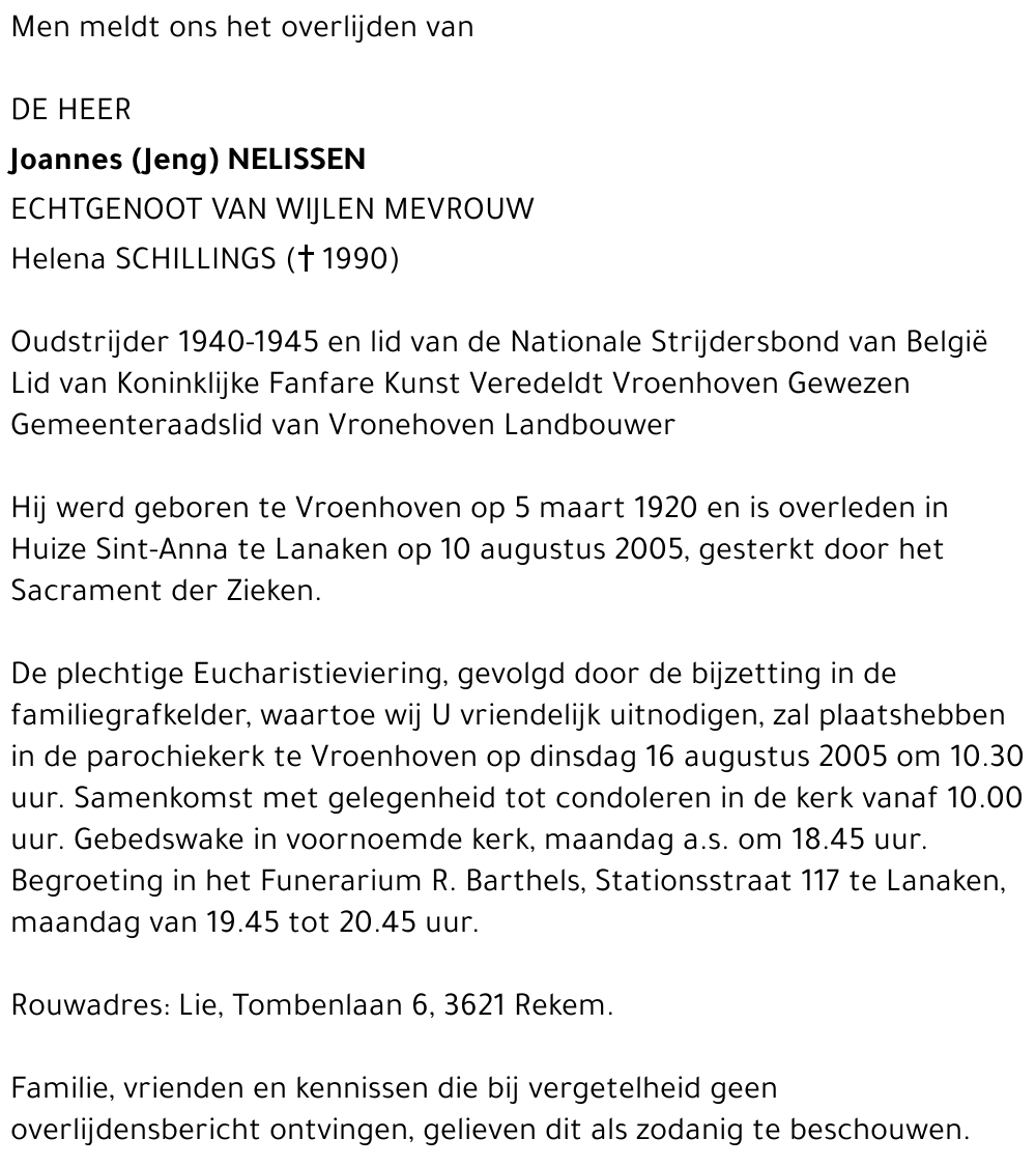 Joannes (Jeng) Nelissen