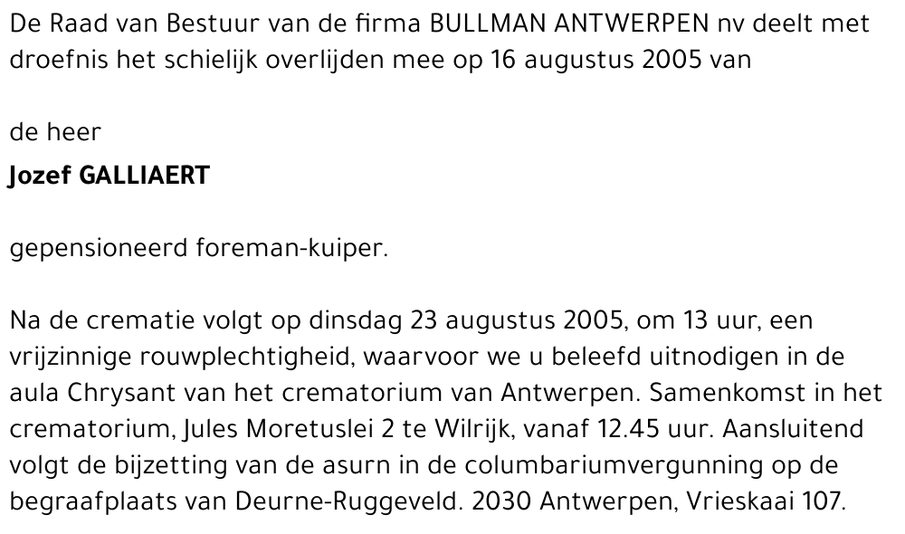 JOZEF GALLIAERT
