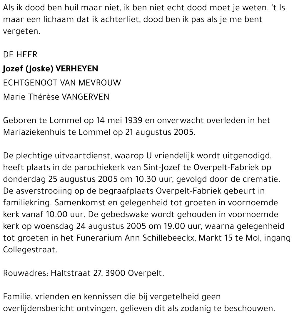 Jozef (Joske) Verheyen