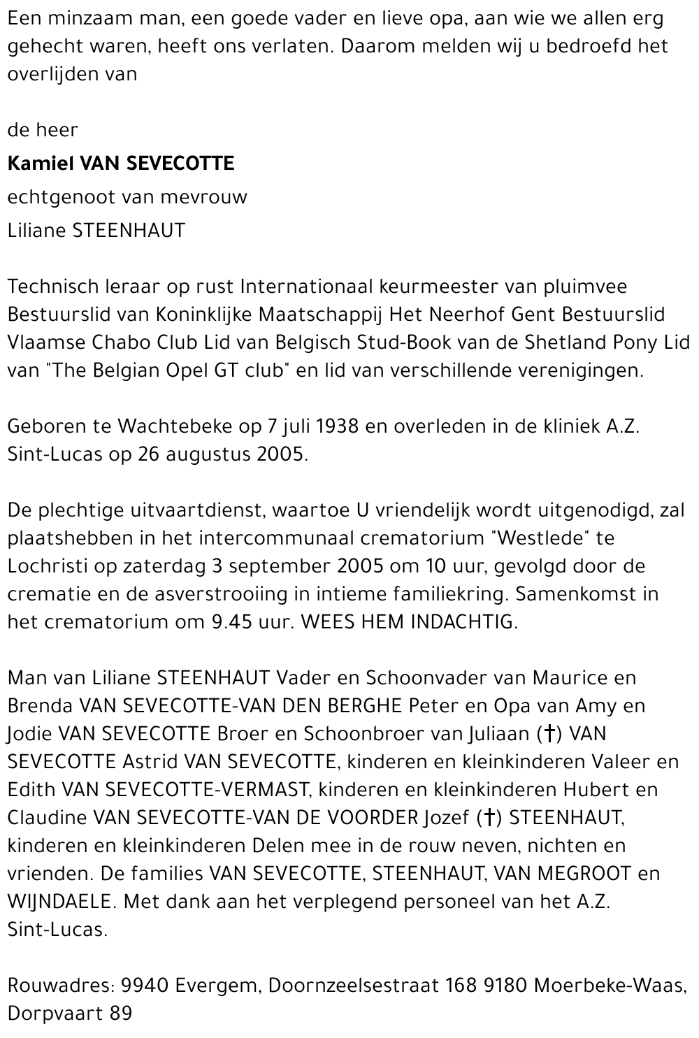 Kamiel Van Sevecotte