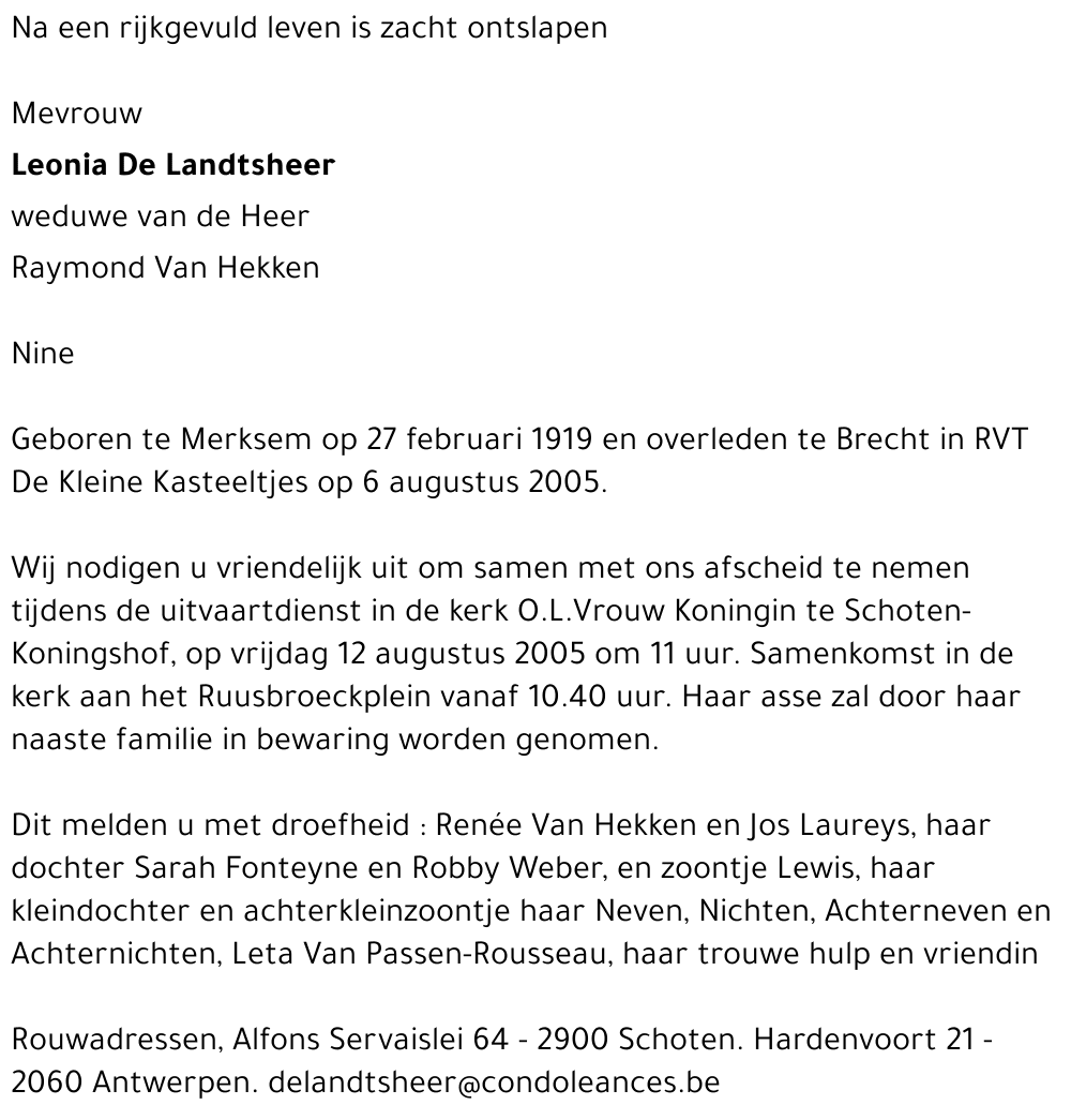 Leonia De Landtsheer