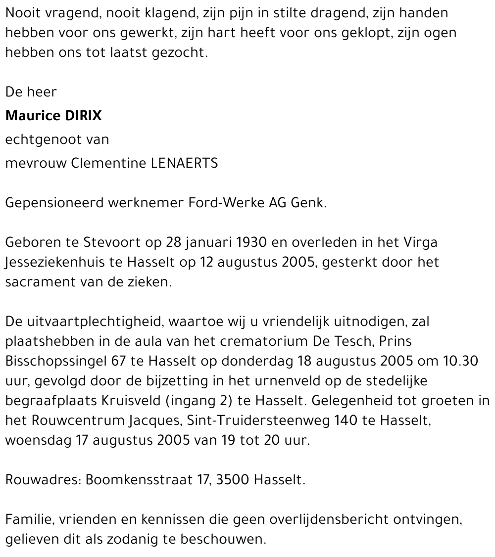 Maurice DIRIX