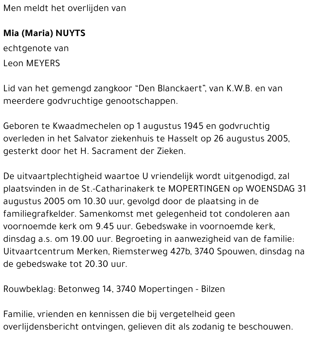 Mia (Maria) Nuyts