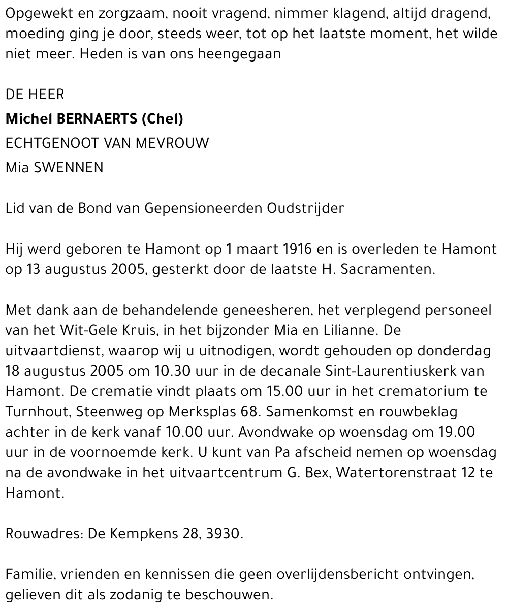 Michel (Chel) Bernaerts