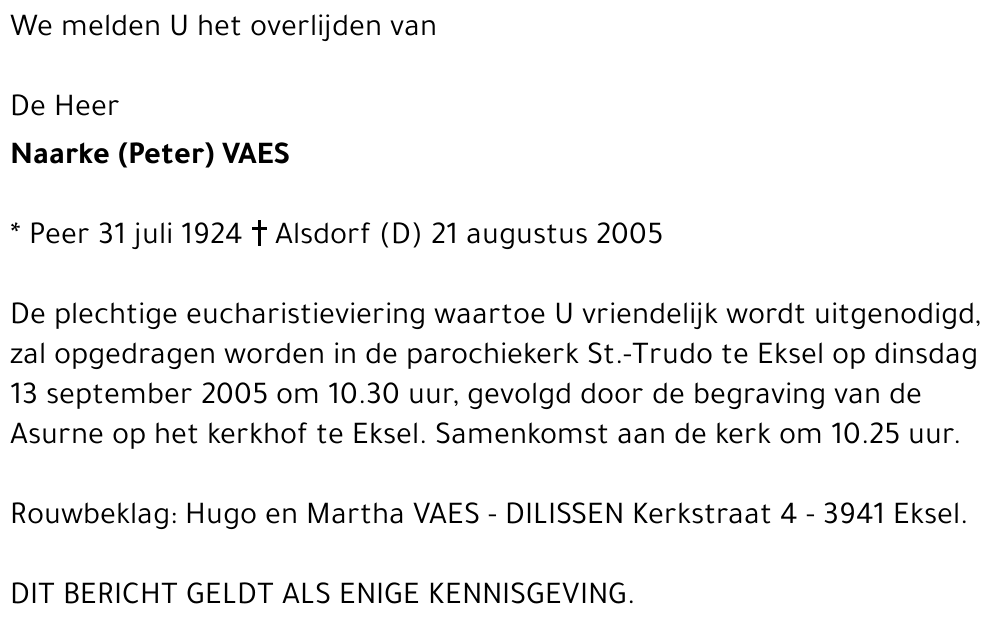 Naarke (Peter) VAES