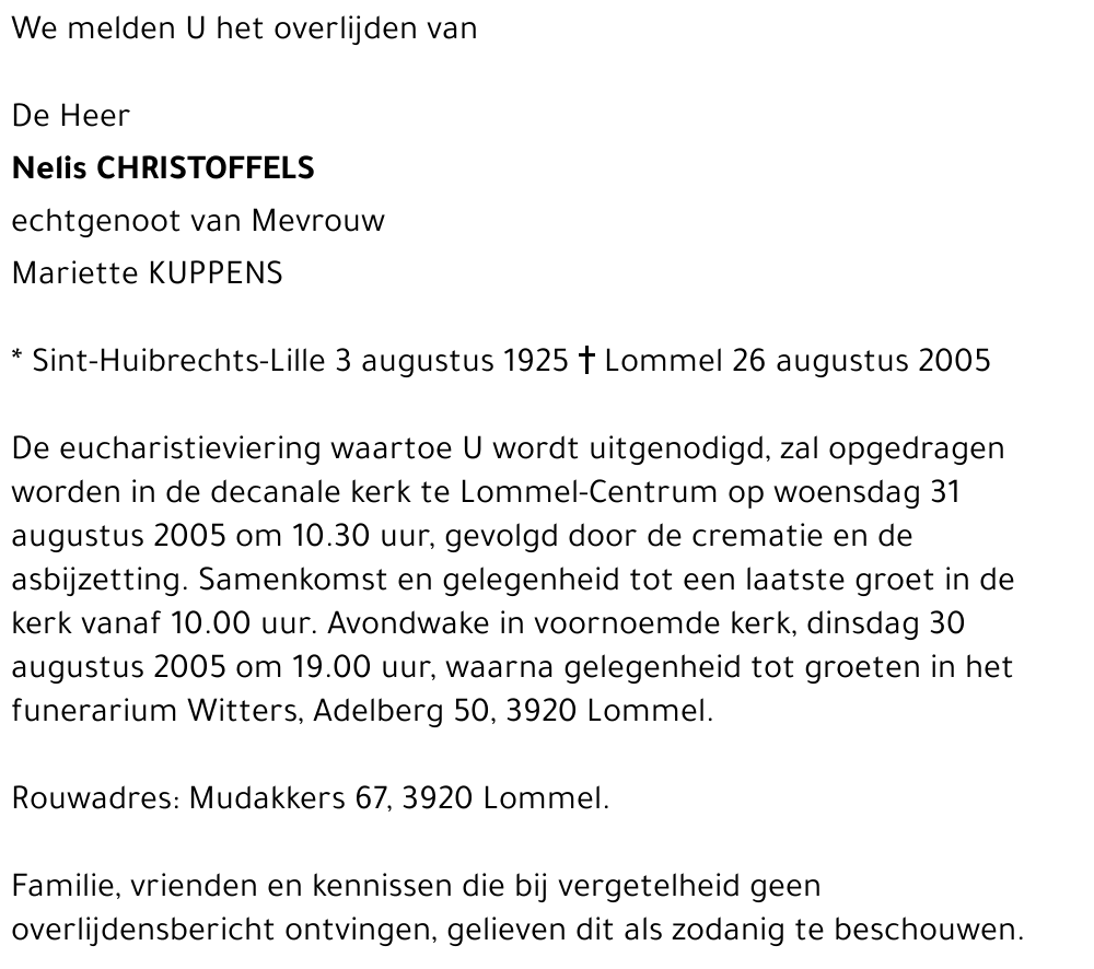 Nelis CHRISTOFFELS