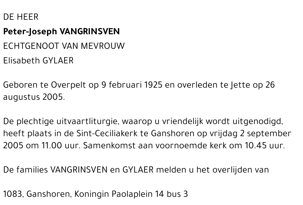 Peter-Joseph Vangrinsven