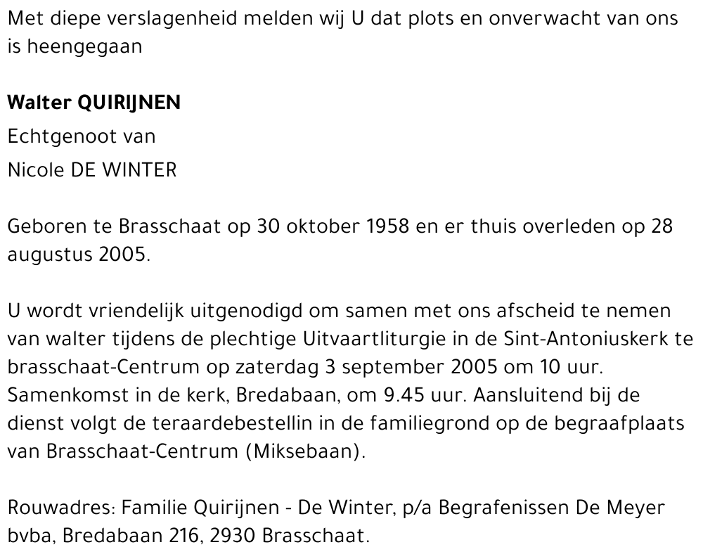 WALTER QUIRIJNEN