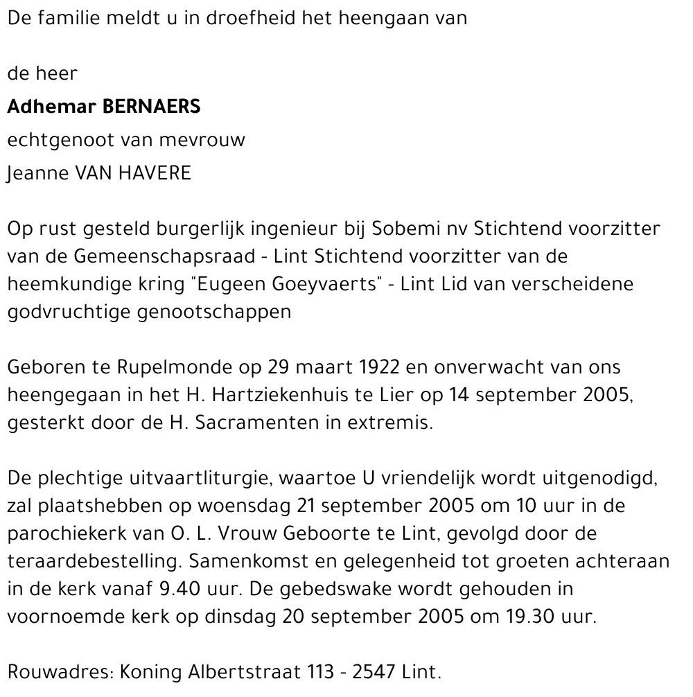 ADHEMAR BERNAERS