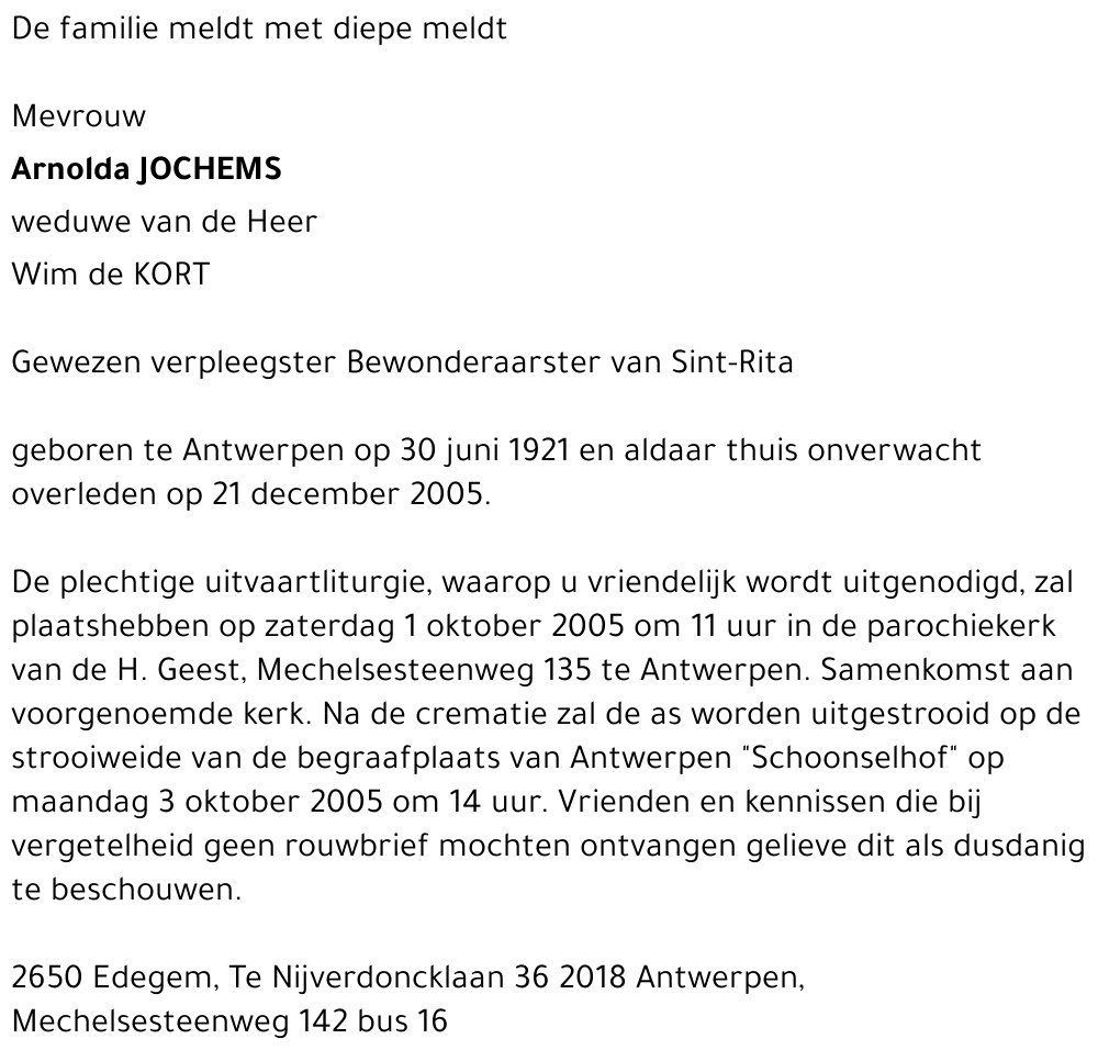 ARNOLDA JOCHEMS