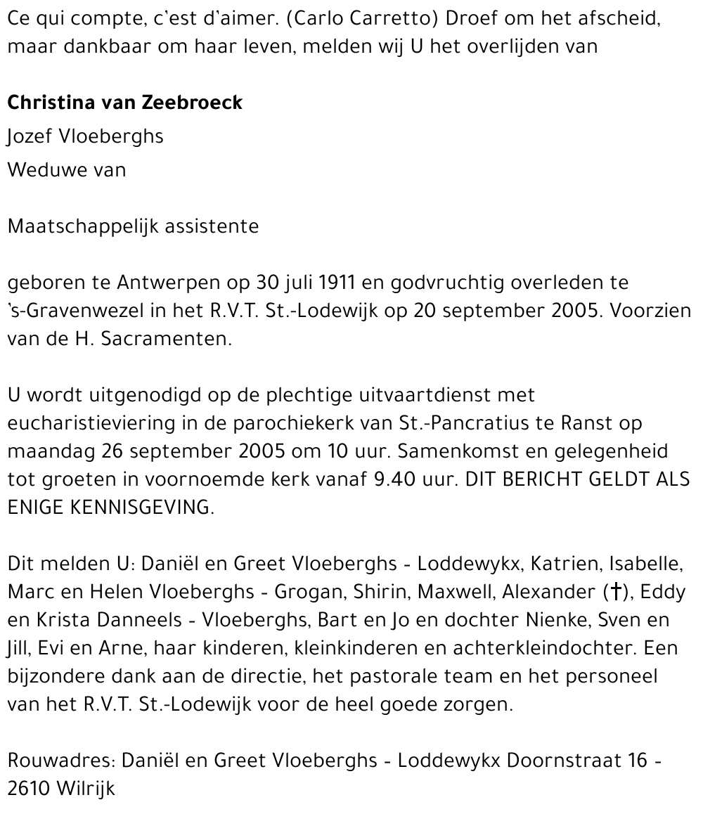 Christina van Zeebroeck