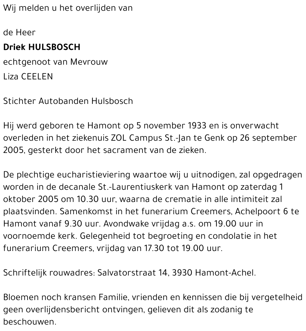 Driek Hulsbosch